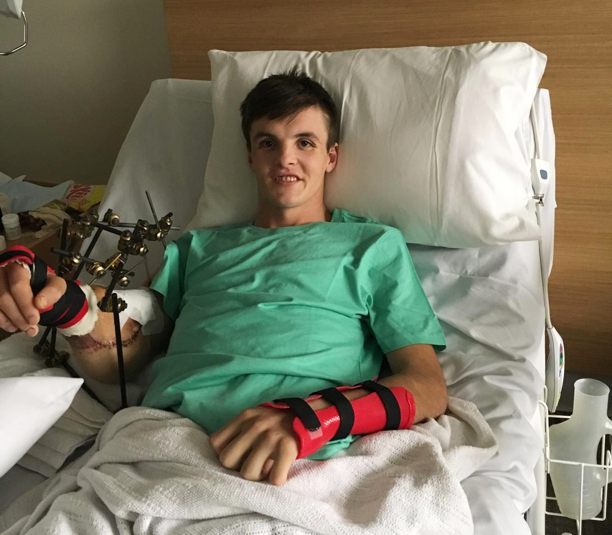 Billy Cookson in hospital
