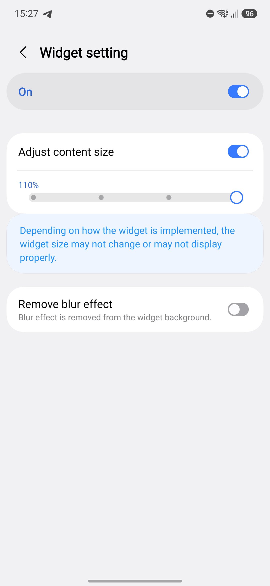 One Ui 8 5 widget size