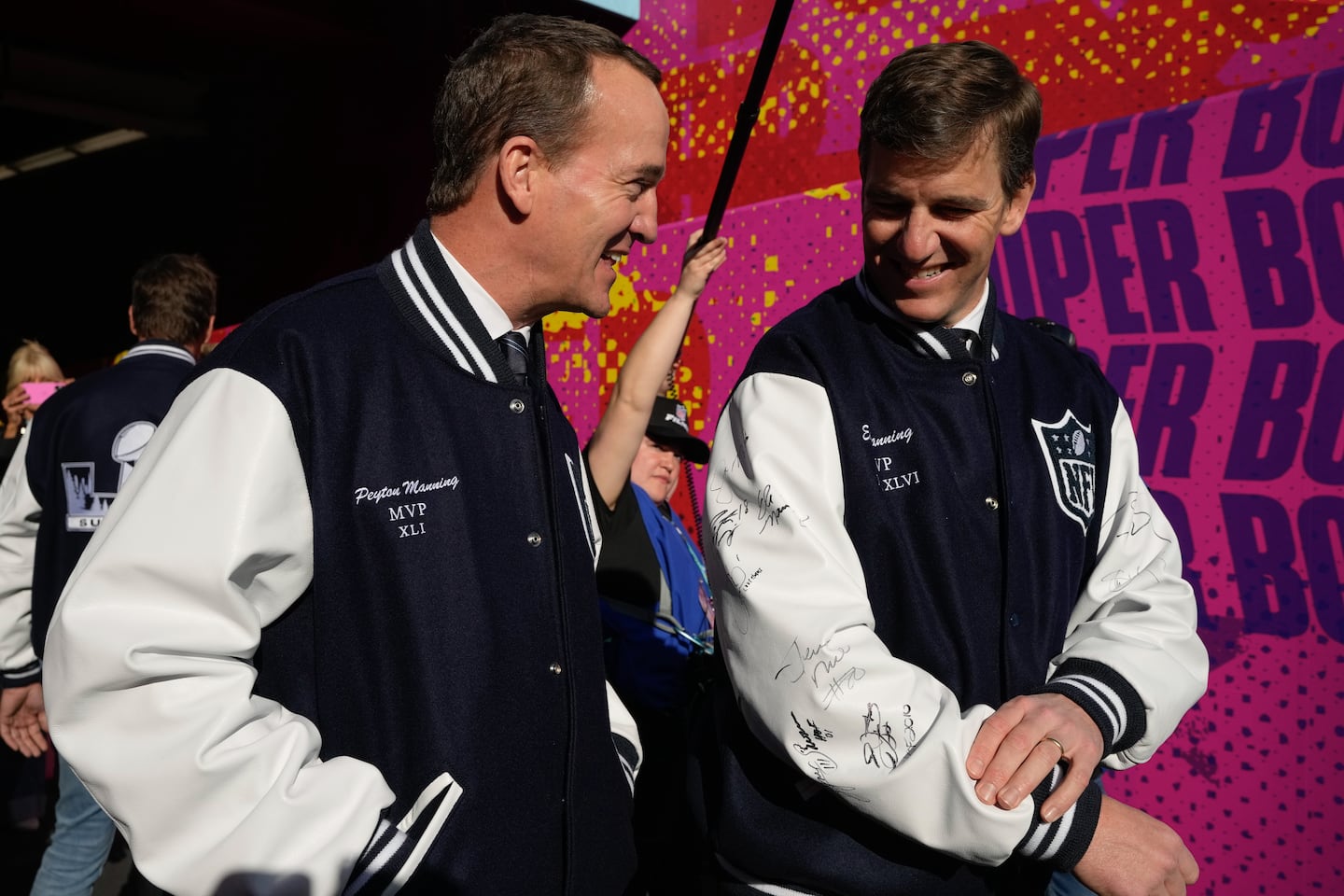 Peyton and Eli Manning attended Super Bowl LX.