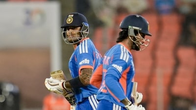 Tilak Varma's strike rate has come under the scanner as Pathan suggested India to move Suryakumar Yadav at number 3. (PTI)