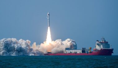 Launch of Pakistan's PRSC-EO2 satellite from a Chinese SD-3 satellite launch vehicle (SLV) at sea.