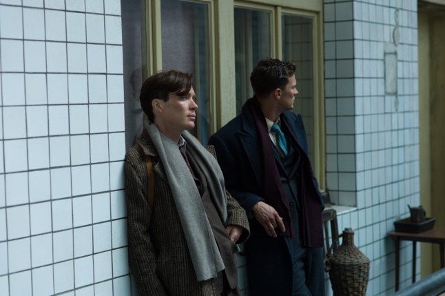 For Editorial Use Mandatory Credit: Photo by James Lisle/THA/Shutterstock (15043723a) Cillian Murphy (left) stars as Josef Gabc?k and Jamie Dornan (right) stars as Jan Kubis in director Sean Ellis' ANTHROPOID, a Bleecker Street release. (2016) "Anthropoid" (2016)