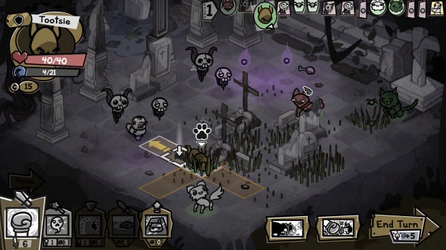 Mewgenics screenshot of a battle