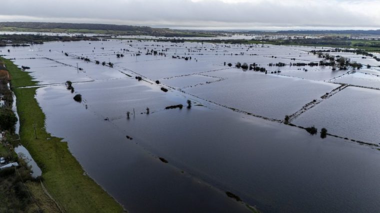 Flooded fields near Burrowbridge, Somerset