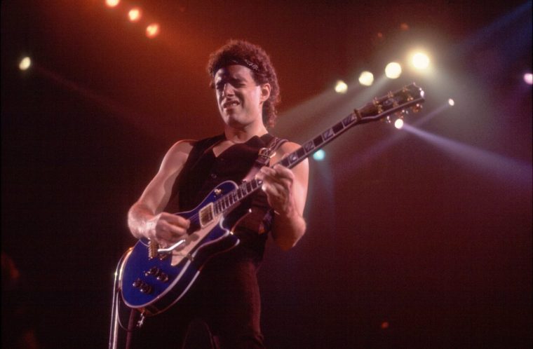 Neal Schon of Journey at the Rosemont Horizon in Rosemont, Illinois, June 12, 1983. (Photo by Paul Natkin/Getty Images)