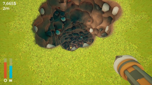 A Game About Digging A Hole screenshot of digging a hole in a garden