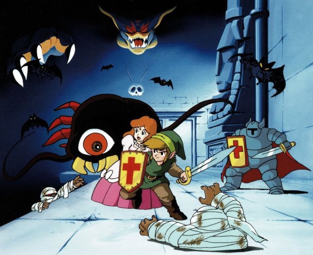 Cartoon artwork from the original Legend Of Zelda