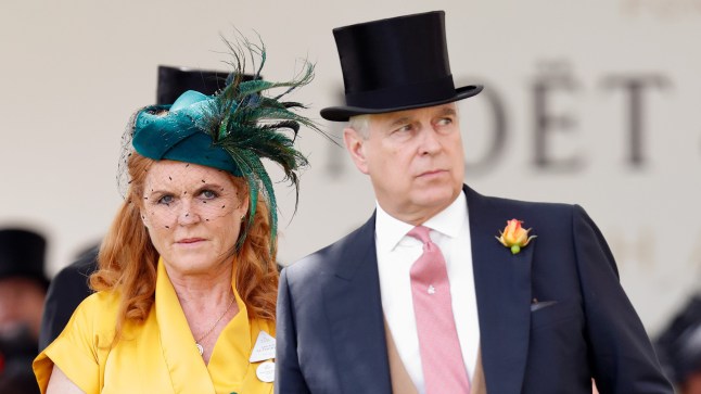 Sarah Ferguson and former prince Andrew at Royal Ascot