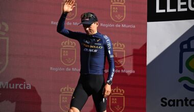 2026 Vuelta a Murcia: Tom Pidcock celebrates finishing third