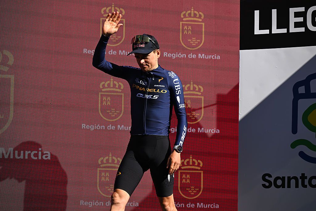 2026 Vuelta a Murcia: Tom Pidcock celebrates finishing third