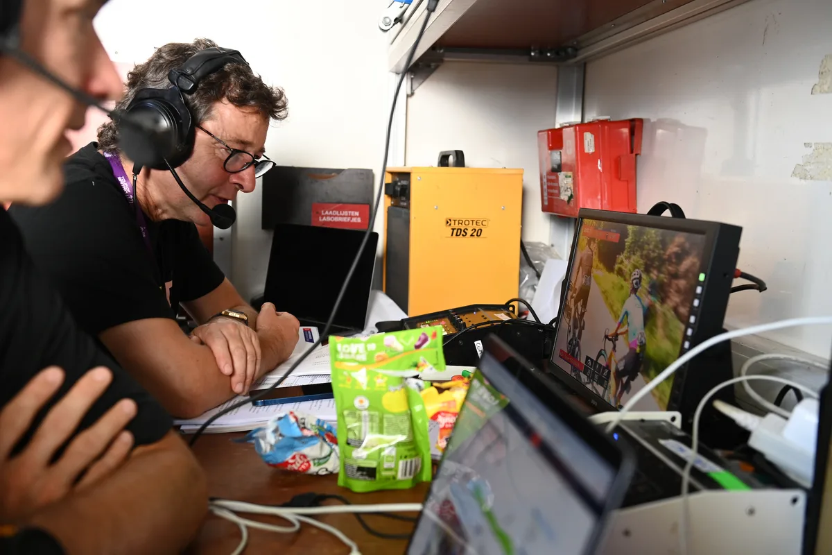 Ned Boulting and David Millar commentating on the 2023 Tour of Britain