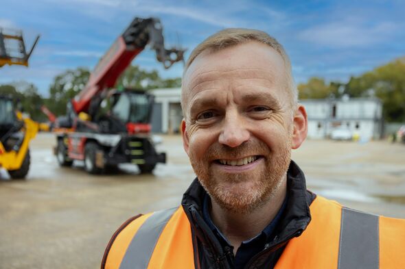 Steve Mulholland on construction site Steve Mulholland on construction site