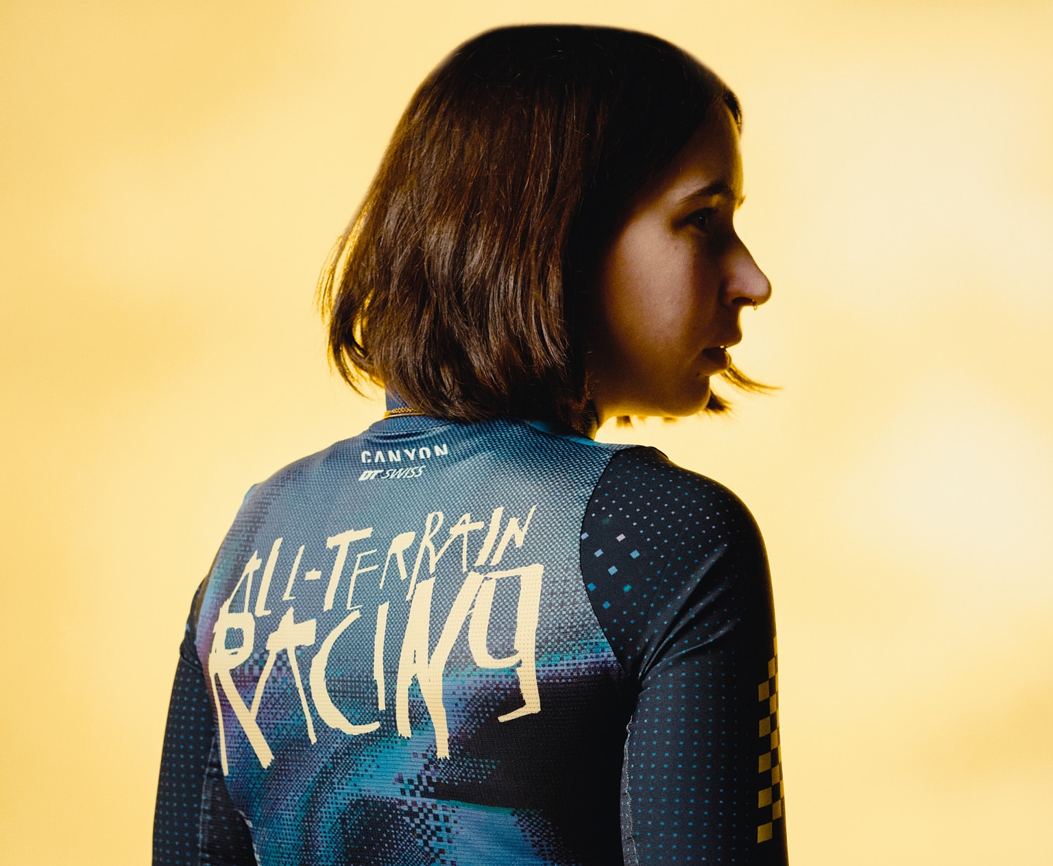 Canyon x DT Swiss ATR design on the back of the 2026 jersey