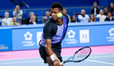 Tennis player retires injured after accidentally volleying ball into own eye