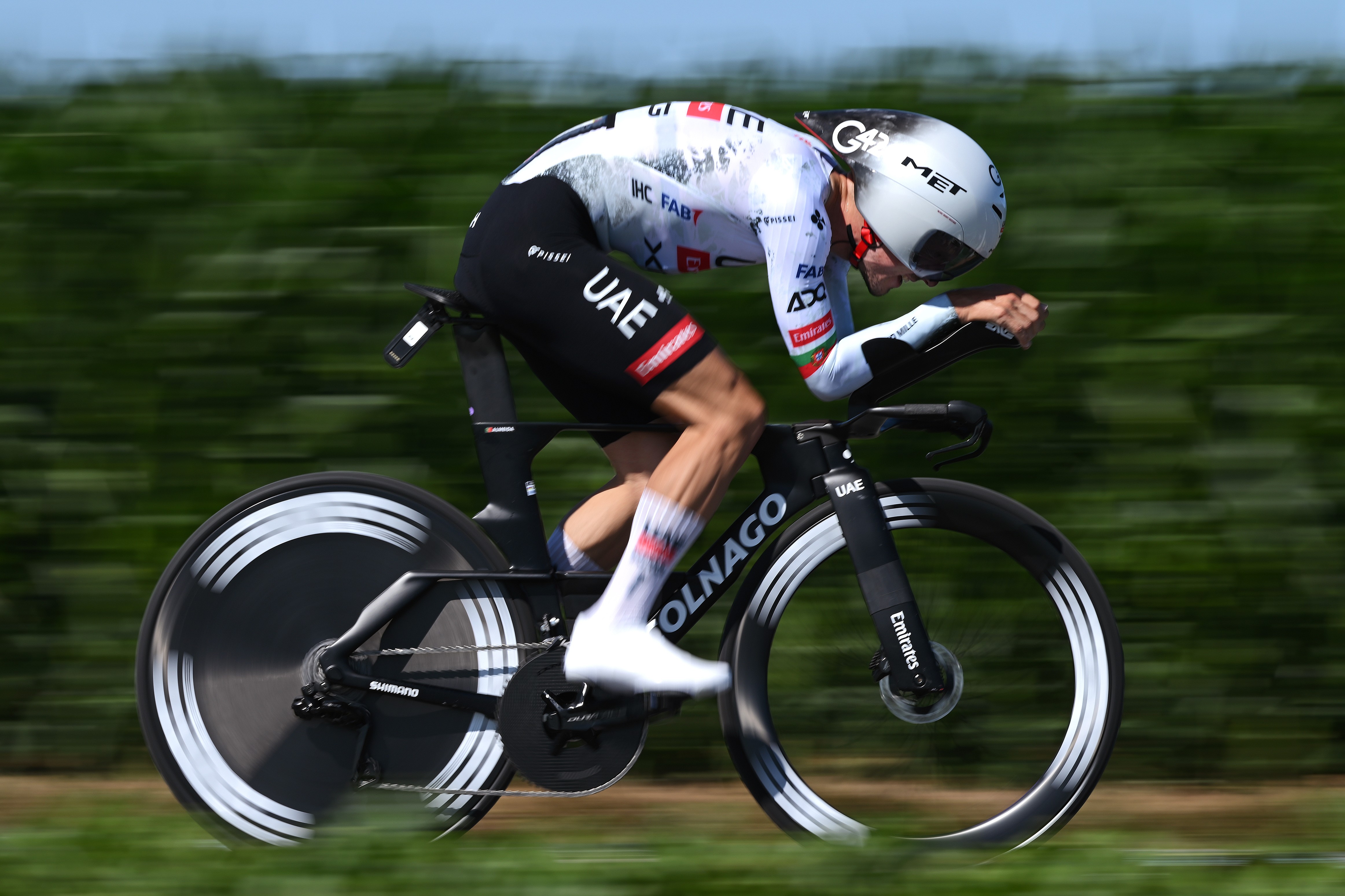  Joao Almeida of Portugal and UAE Team Emirates - XRG competes during the 112th Tour de France, Stage 5 a 33km individual time trial stage