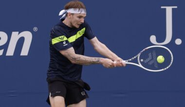 Alexander Bublik in action ahead of the Australian Open.