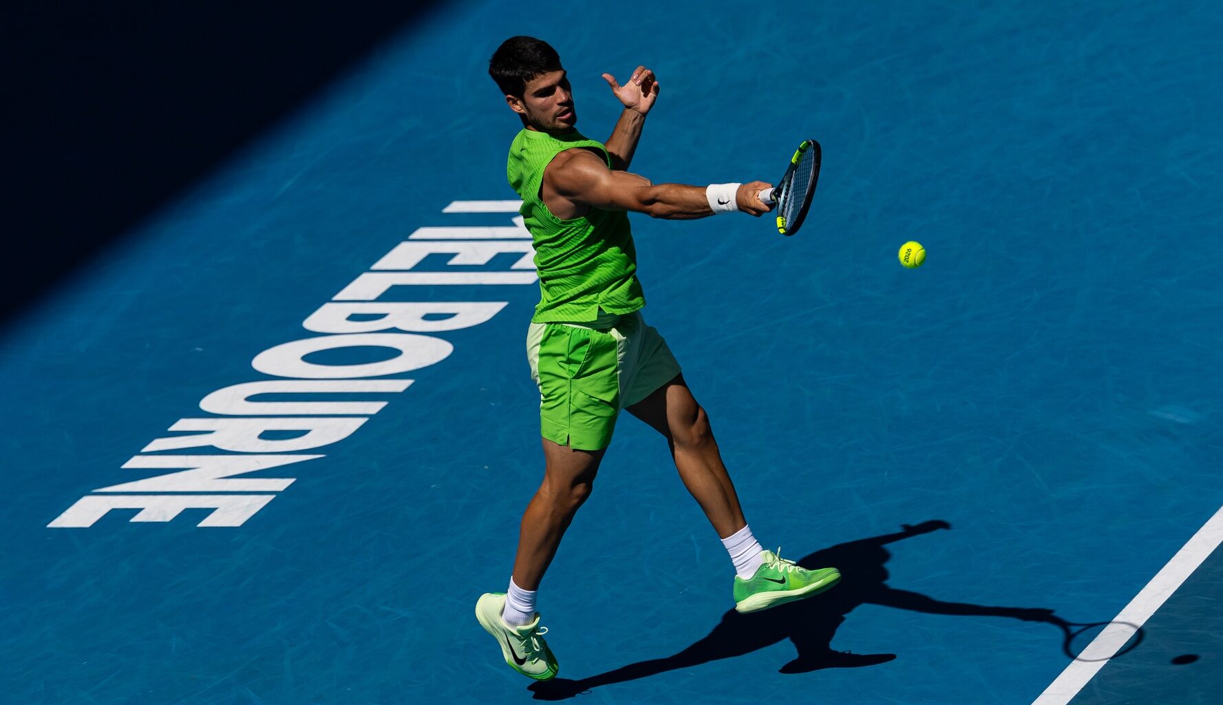 Carlos Alcaraz in action at the Australian Open.