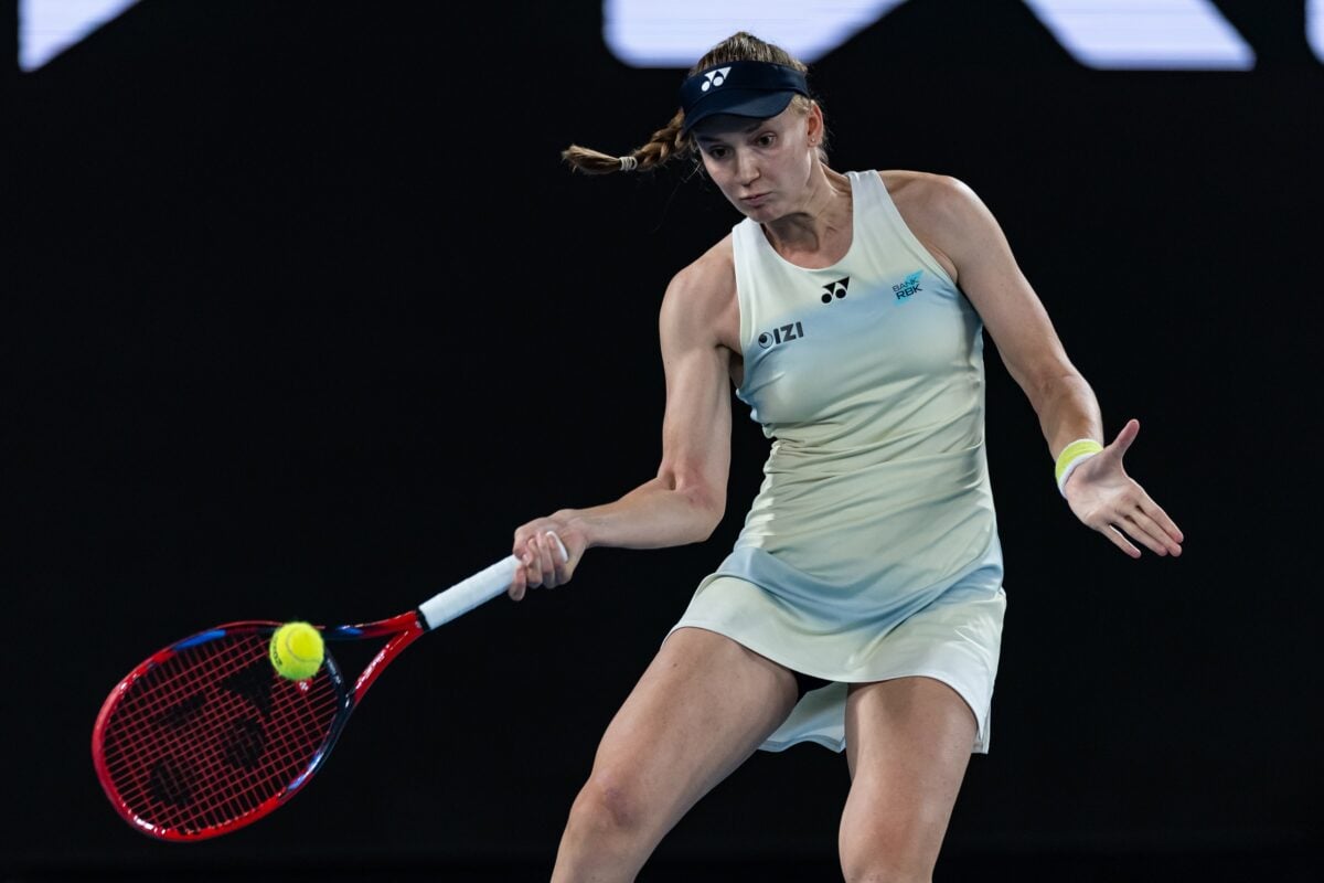 Elena Rybakina in action at the Australian Open.