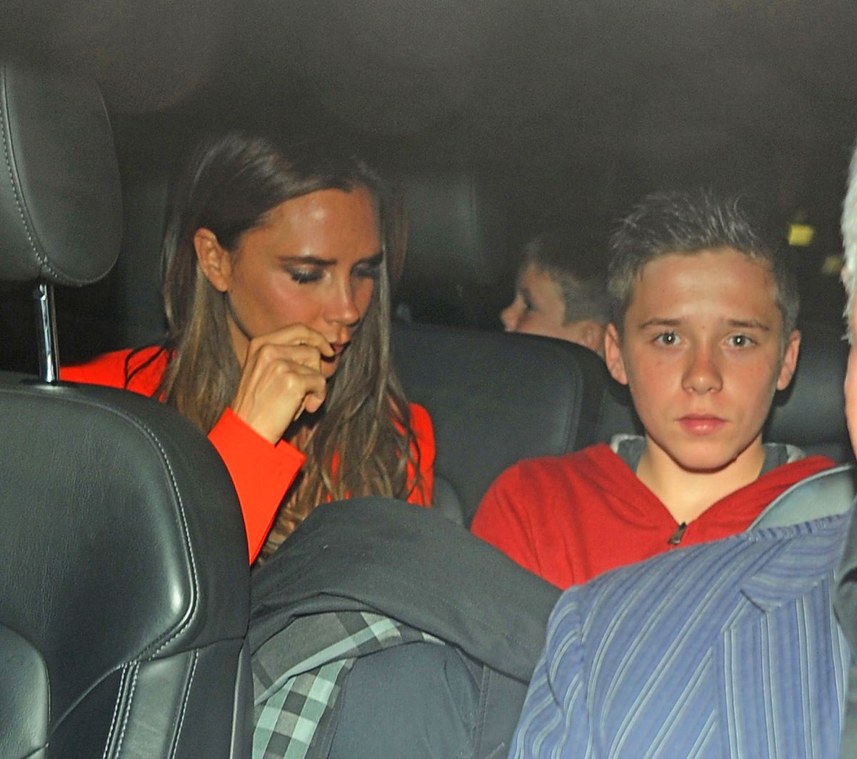 Victoria Beckham seen driving out of Nobu on her 39th Birthday after having dinner with her family