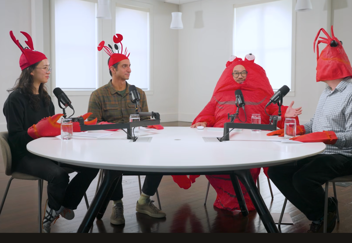 Y Combinator crew dressed like crabs