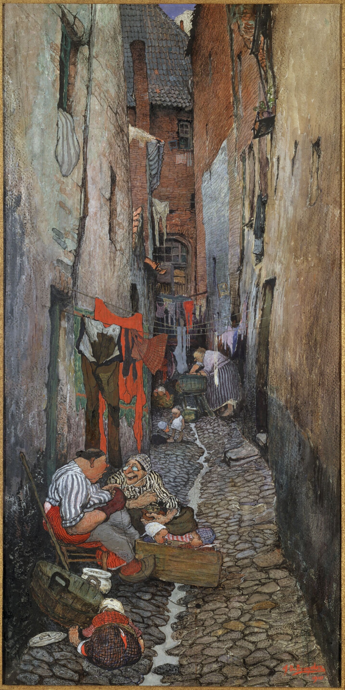 Alley at the Patershol in Ghent, 1910