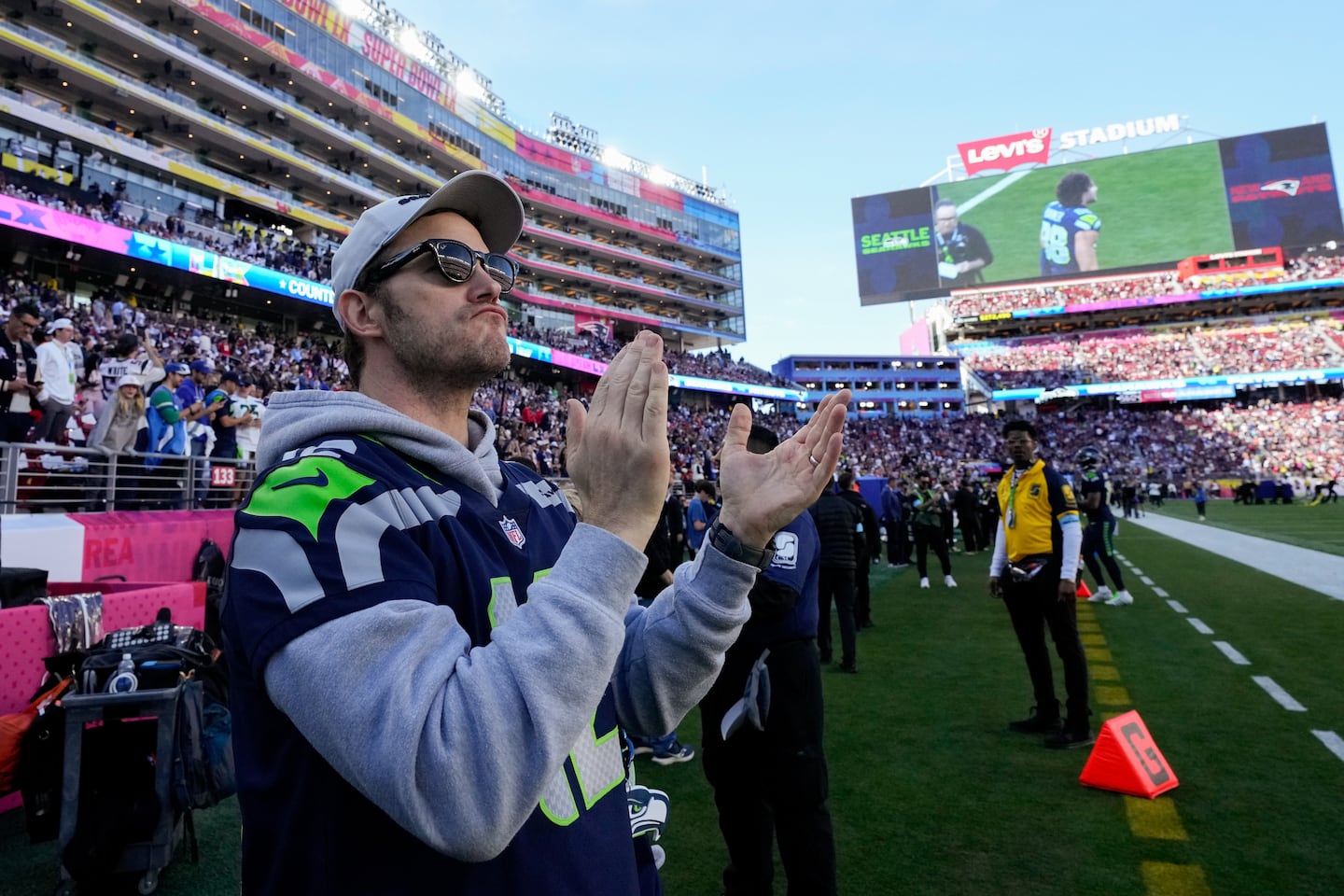 Actor Chris Pratt attended Super Bowl LX.