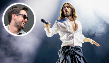 Jared Leto, with an inset of Jack Whitehall