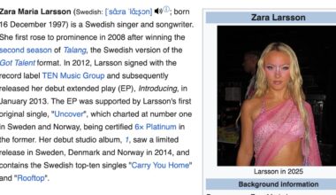 Zara Larsson Battles Wikipedia Editor over Photo Choice