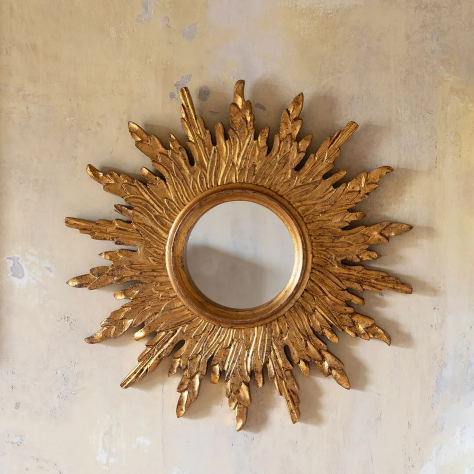 Graham and Green, Antique Gold Sun Wall Mirror
