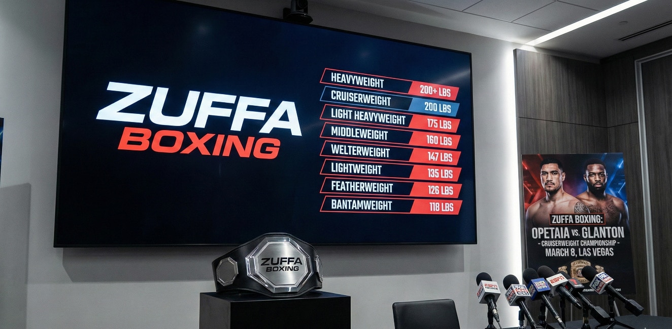 Zuffa Boxing Sets Eight Divisions, One Champion Per Weight