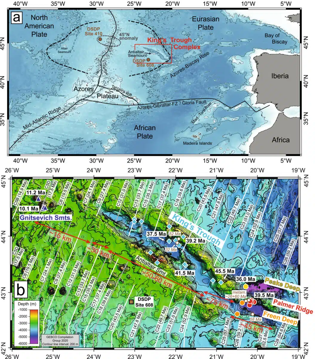 (a) Map Of The Eastern North Atlantic With A Red Box Indicating The King's Trough Complex Northeast Of The Azores Plateau (detailed Map In B).