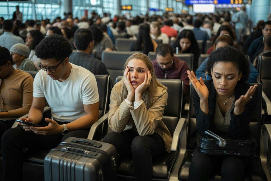 Hundreds of Travellers Stranded at London Heathrow Airport in United Kingdom as 228 Flights Are Put Off and 48 Axed, Disrupting Air France, Lufthansa, Finnair, KLM, Swiss, and More Across London, Oslo, and Paris