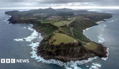 Aerial view of Japan's Yonaguni Island