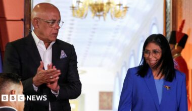 Venezuelan Interim President Delcy Rodríguez and her brother National Assembly President Jorge Rodríguez