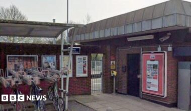 a Google streetview image of Egham station