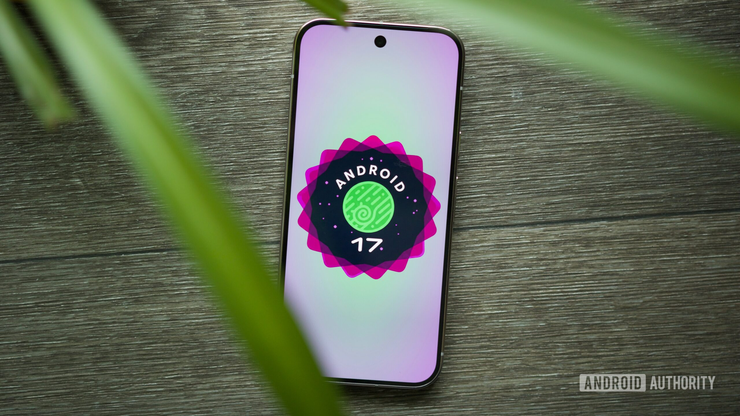 The Android 17 logo on a Pixel phone.