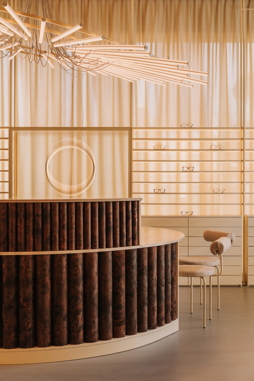 ocular anatomy informs optical salon’s interior in poland
