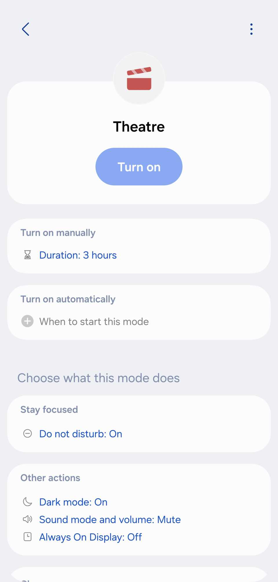 Samsung theatre mode