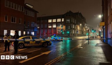 A police cordon in Leicester