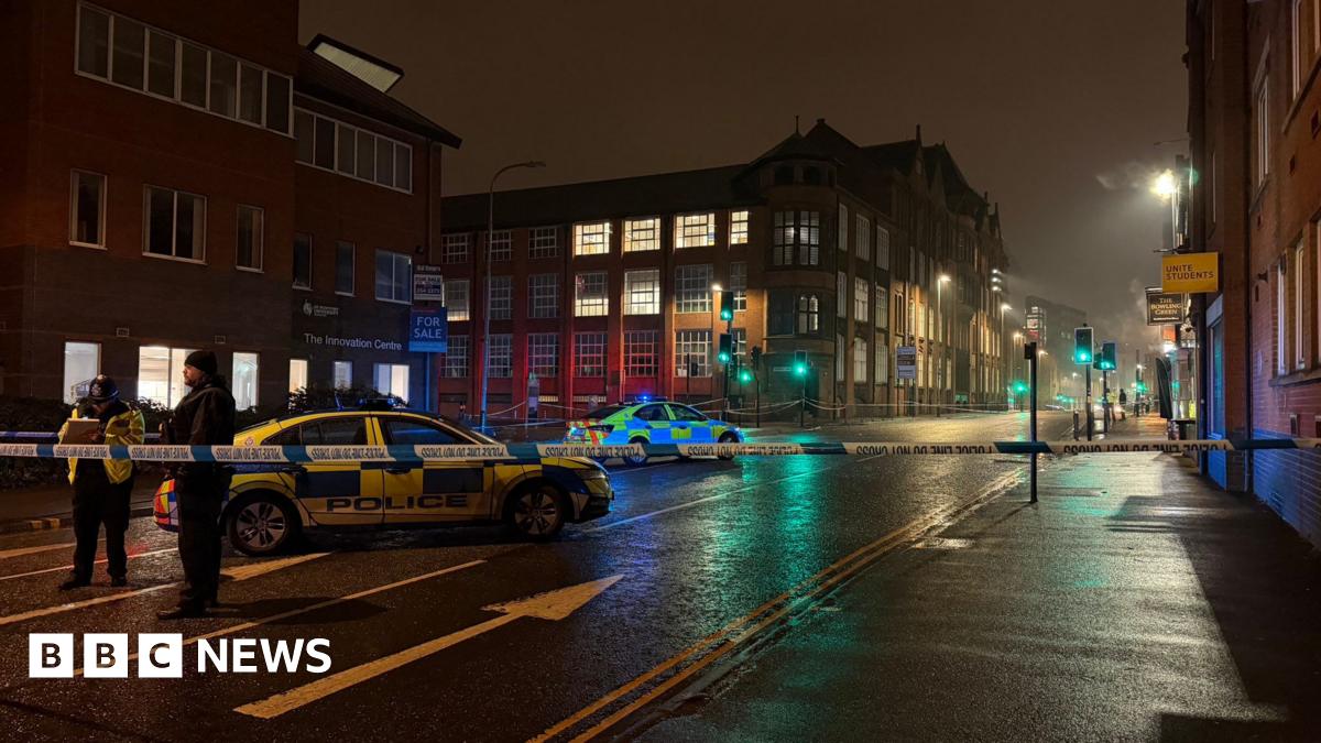 A police cordon in Leicester