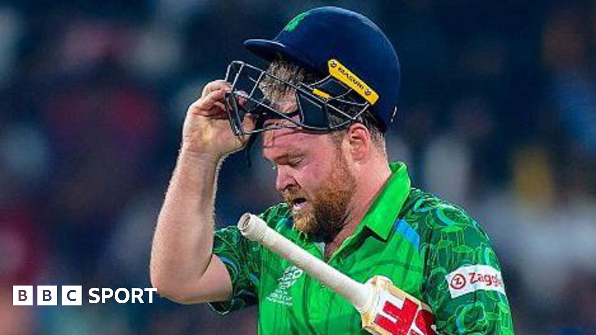 A dejected Paul Stirling walks off after being dismissed for just six runs on Sunday