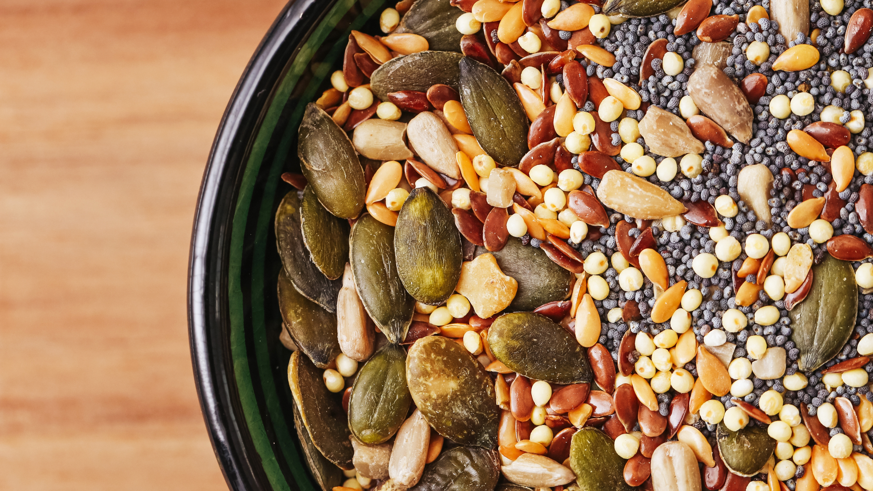 a bowl of mixed seeds