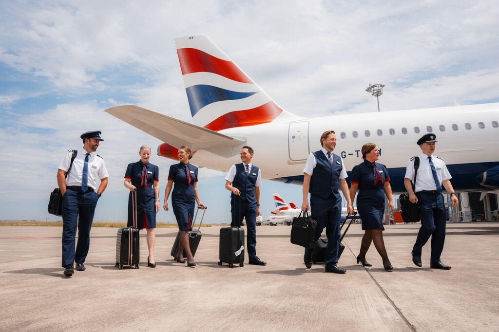 Cabin Crew and Pilots with an A320