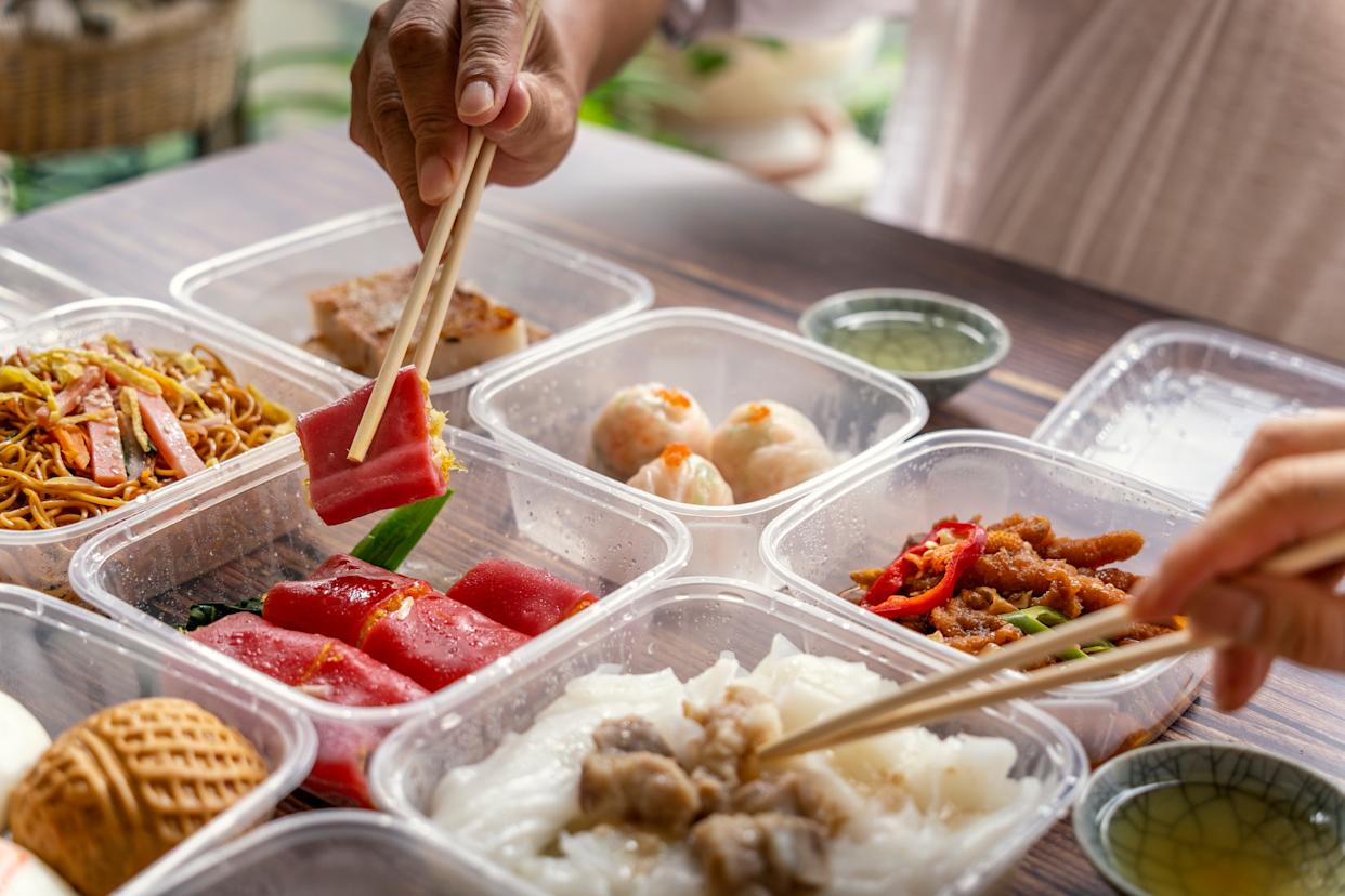 Plastic trays such as those used for takeaways are not commonly recycled.