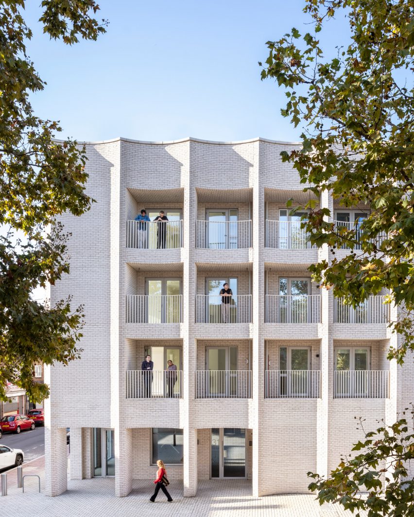 Facade view of Albion Street block in London