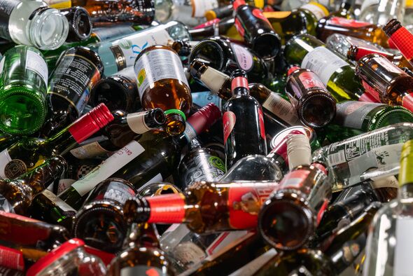A glass bottle recycle centre