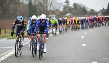 Belgian Lennert Belmans of Alpecin-Premier Tech pictured in action during the 81st edition of the men's one-day cycling race Omloop Het Nieuwsblad (UCI World Tour), the opening race of the Flemish one-day classics season, 207,6 km from Gent to Ninove, Saturday 28 February 2026. BELGA PHOTO DAVID PINTENS (Photo by DAVID PINTENS / BELGA MAG / Belga via AFP)