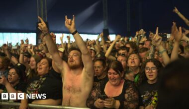 Rock fans at Download Festival