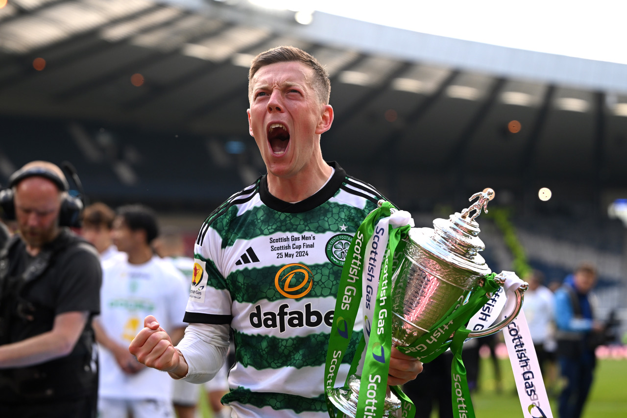 Callum McGregor with the Scottish Cup
