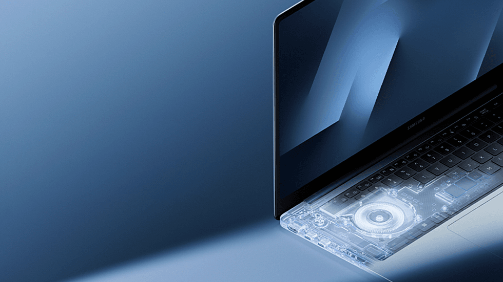 cross-section of the Galaxy Book6 showing the new cooling system inside